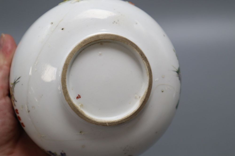 A Chelsea red anchor period bowl. c1756, 6.75cm (a.f.)